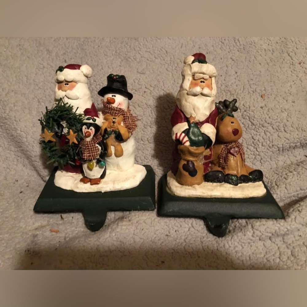 Festive Santa and Friends Holiday Stocking Holders